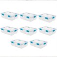 thumbnail image 1 of Sterilite 37 Quart Clear Plastic Storage Tote Bin with Secure Lids, 8 Pack, 1 of 10
