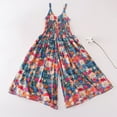 thumbnail image 2 of Odeerbi 7-18 Years Teen Girls Summer Floral Rompers Cotton Wide Leg Jumpsuit Spring Silk French Vacation Style Suspender Overall Pants, 2 of 5