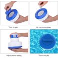 thumbnail image 4 of Dispensador de cloro flotante, flotador para tabletas de cloro, tabletas de flujo de liberación ajustable, flotador para piscina interior y exterior, spa, bañera de hidromasaje, azul y blanco, 4 of 5