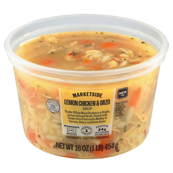 Marketside Lemon Chicken & Orzo Soup, 16 oz Cup
