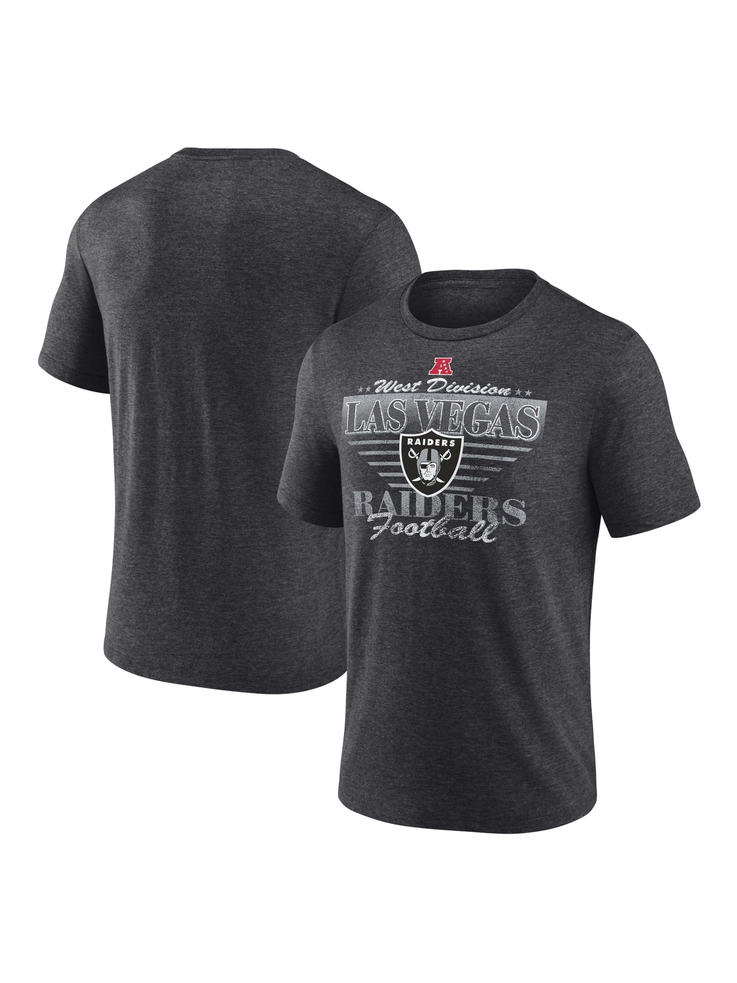 NFL Las Vegas Raiders Men's Synthetic Charcoal Heather Short Sleeve T-Shirt