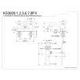 thumbnail image 2 of Kingston Brass KS3601PX 4 in. Centerset Bathroom Faucet, Polished Chrome, 2 of 2