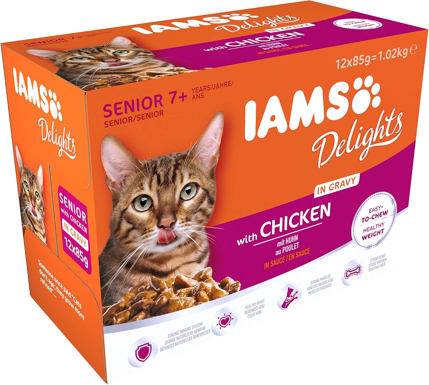Iams Senior Cat 7+ Delights Chicken In Gravy Cat Food 24 x 85g