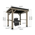thumbnail image 4 of Mondawe 8x6FT Cedar Wooden BBQ Grill Gazebo with Dual Side Storage Shelves,Weather-Resistant Outdoor Patio Backyard Pavilion, 4 of 12