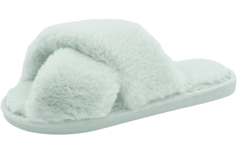 cross band fuzzy slippers