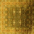 thumbnail image 1 of Ahgly Company Machine Washable Indoor Square Oriental Yellow Industrial Area Rugs, 8' Square, 1 of 4
