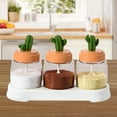 thumbnail image 3 of Seasoning Box, Spice Jar Set, Cactus Condiment Container Set, Kitchen Box Transparent Glass Jar Home Bottle Combination Set, Seasoning Box Set Condiment Jar Spice, 3 of 6
