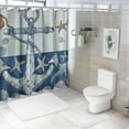 thumbnail image 7 of Orinice  Nautical Anchor Shower Curtain Boat Sea Ocean Adventure Theme Print Navy Blue Waterproof Fabric Bathroom Curtain Set 69x72, 7 of 7