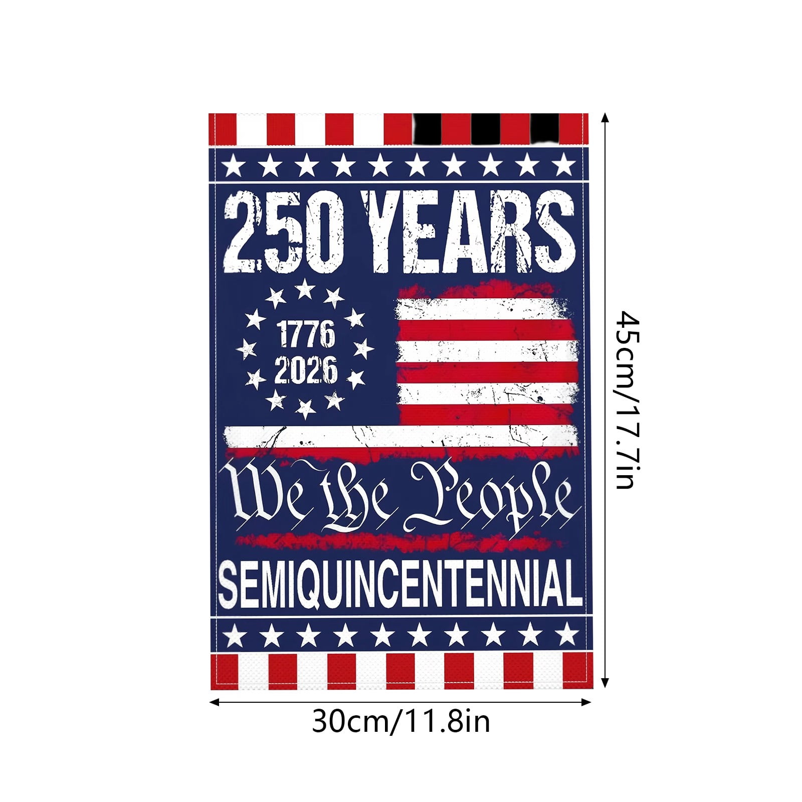 USA 250th Anniversary Flag Double-sided printing with unique pattern design 12x18 Inches United States Semiquincentennial Independence Day for Indoor Outdoor Decoration