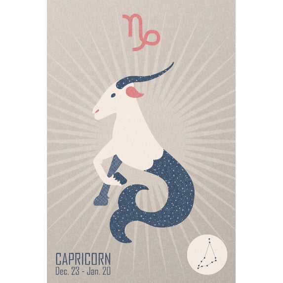 Capricorn, Woven Zodiac (16x24 Giclee Gallery Art Print, Vivid Textured Wall Decor)