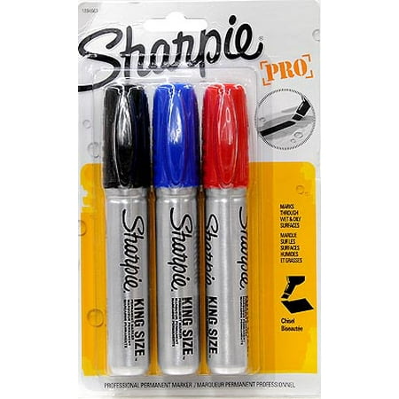 Sharpie King Size Permanent Marker | Large Chisel Tip, Great for Poster Boards, Assorted, 3 Count