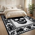 thumbnail image 3 of ODIKA Skull Centered Beast Print Contrast Motif Graphic Dorm Guys Men for King Size Bedroom, Master Suite, Under Bed, Foldable Easy Care, 3 of 7