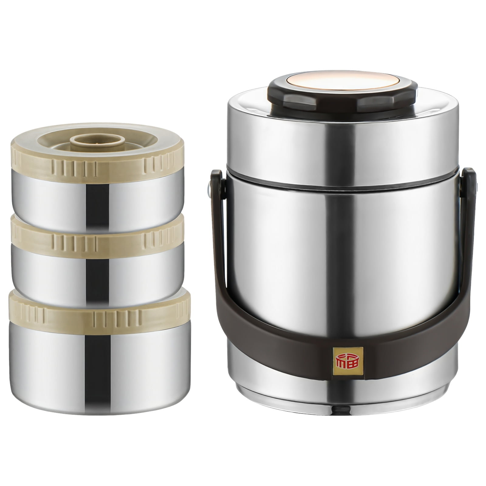 Thermosfles 2L Termos Para Comida Caliente 24 Horas 304 Roestvrij Staal 2.3L Vacuüm Lunchbox 3 Lagen Voorkomen Lekkage Geïsoleerde Container voor Werkreizen (Rood