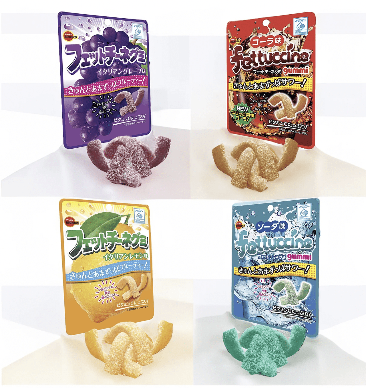 Japanese Gummy Candy Assortment Gift Box, 10 Pieces, Variety Pack with Fettuccine, Pure, Kororo, and Character Gummies