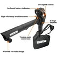 thumbnail image 4 of Worx WG583 40V PowerShare 4.0Ah Cordless Leaf Blower/Vac/Mulcher, 4 of 13