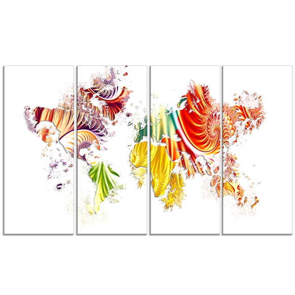 Design Art Inc. Colorful World - Map Canvas Art #PT2719