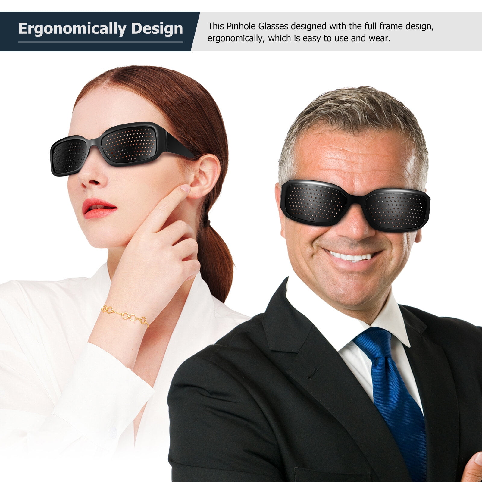 Hemoton 2Pcs Pinhole Eyeglasses Vision Improvement Eyeglasses Full Frame Protection Glasses
