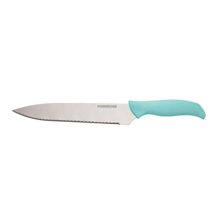 Farberware Stainless Steel Chef Knife Set, 3-Piece, Blue