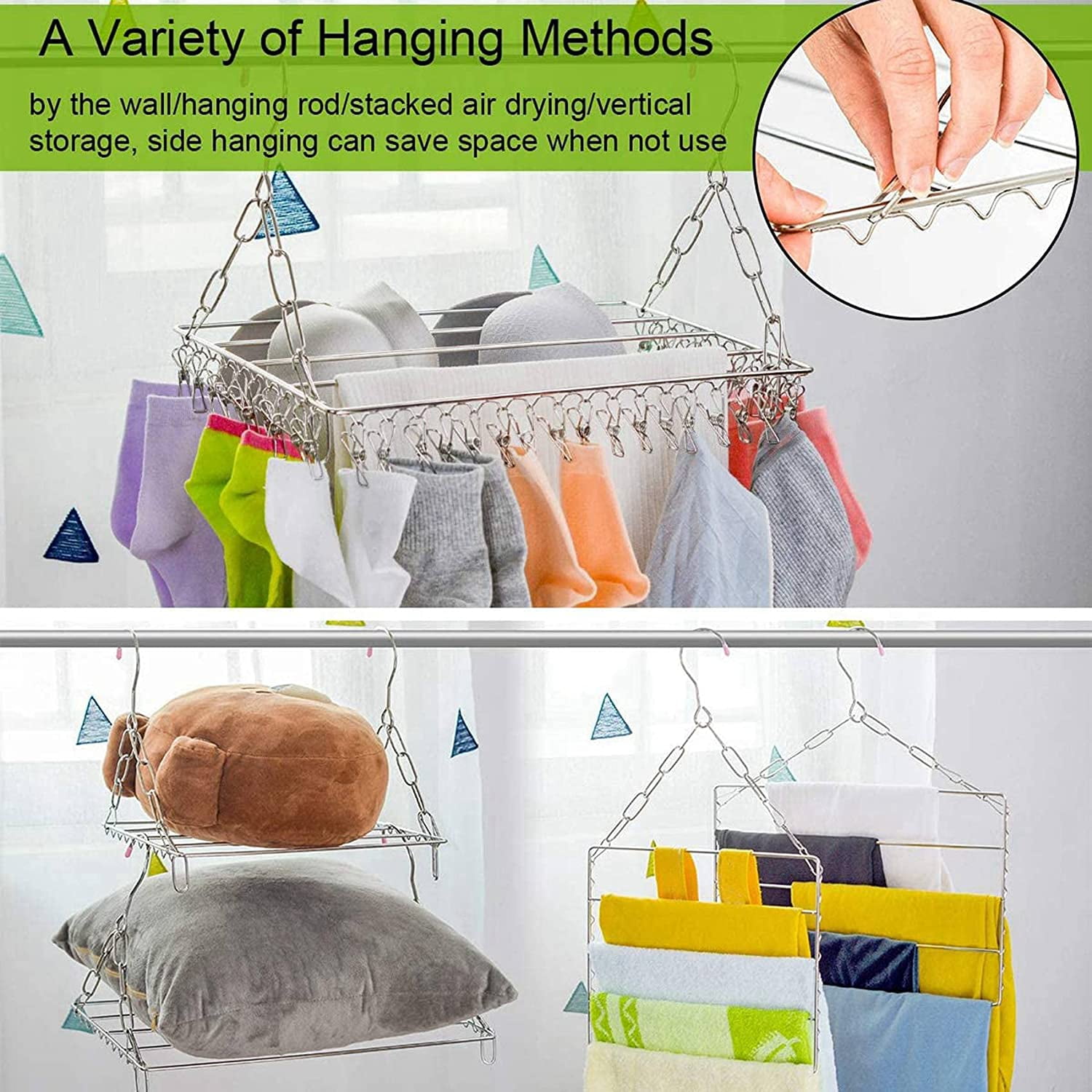 Multifunctional Clothes Drying Rack Steel Garmen Hanger for Hanging Clothes Towels Socks Walmart