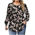 thumbnail image 2 of Neewe Plus Size Tops for Women Winter Long Sleeve Shirts Crew Neck Casual Loose Tunic Blouse, 2 of 6