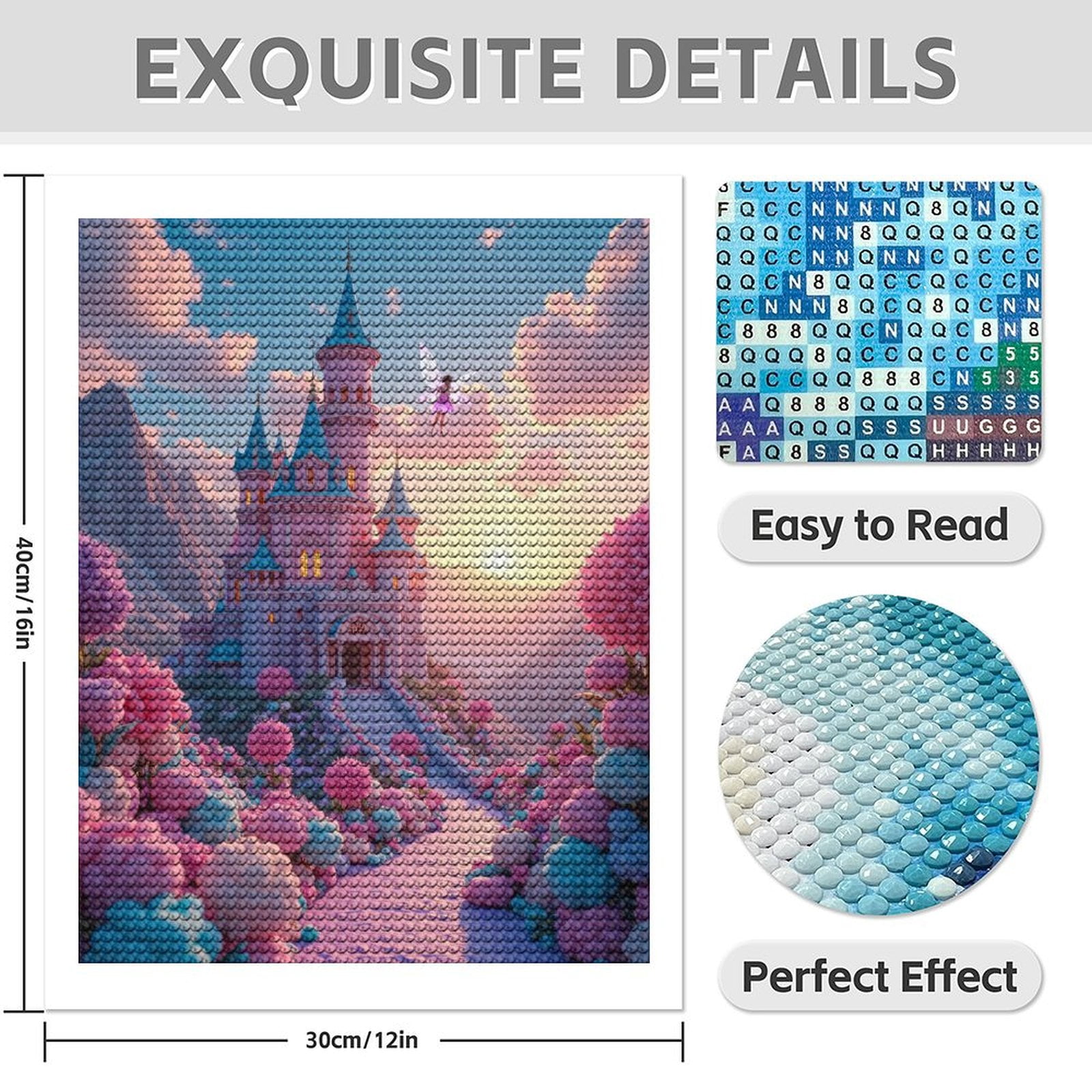 Diamond Art Kits for Adults - 5d Enchanted Castle Fairy Scene Diamond Painting for Adults, Diamond Art for Adults Beginners, Diamond Painting Kits for Adults for Home Wall Decor