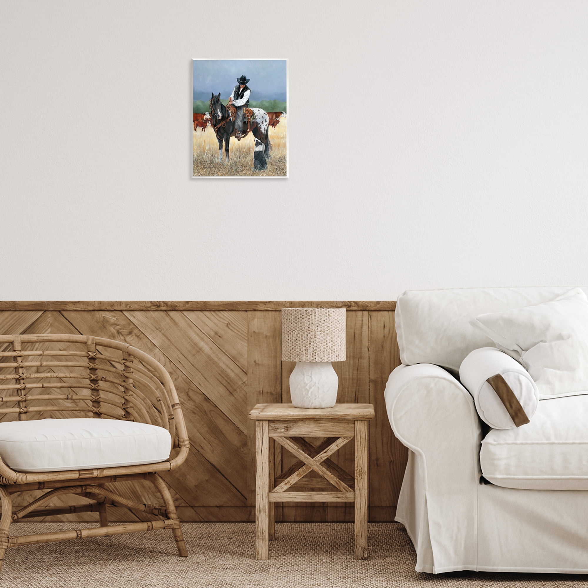 Stupell Industries Cowboy & Dog Animals & Insects Painting Unframed Art Print Wall Art, 11 x 14