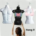 thumbnail image 3 of DisplayTown 2 Pack White Male Mannequins Hollow Back Body Torso w/ Metal Stands with Metal Pole & Hanging Hook for Tshirt Display, S-M Sizes, 3 of 7
