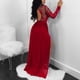 thumbnail image 4 of Gibobby Vestidos de fiesta largos elegantes Mujeres Sexy Color sólido Sin mangas Halter Back Open Back Lentejuelas Encaje Lentejuelas Split Vestido(Rojo,XL), 4 of 5