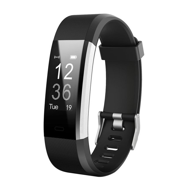 Correa de muñeca de reloj inteligente de silicona con banda de repuesto de 20 mm para ID115Plus HR Negro