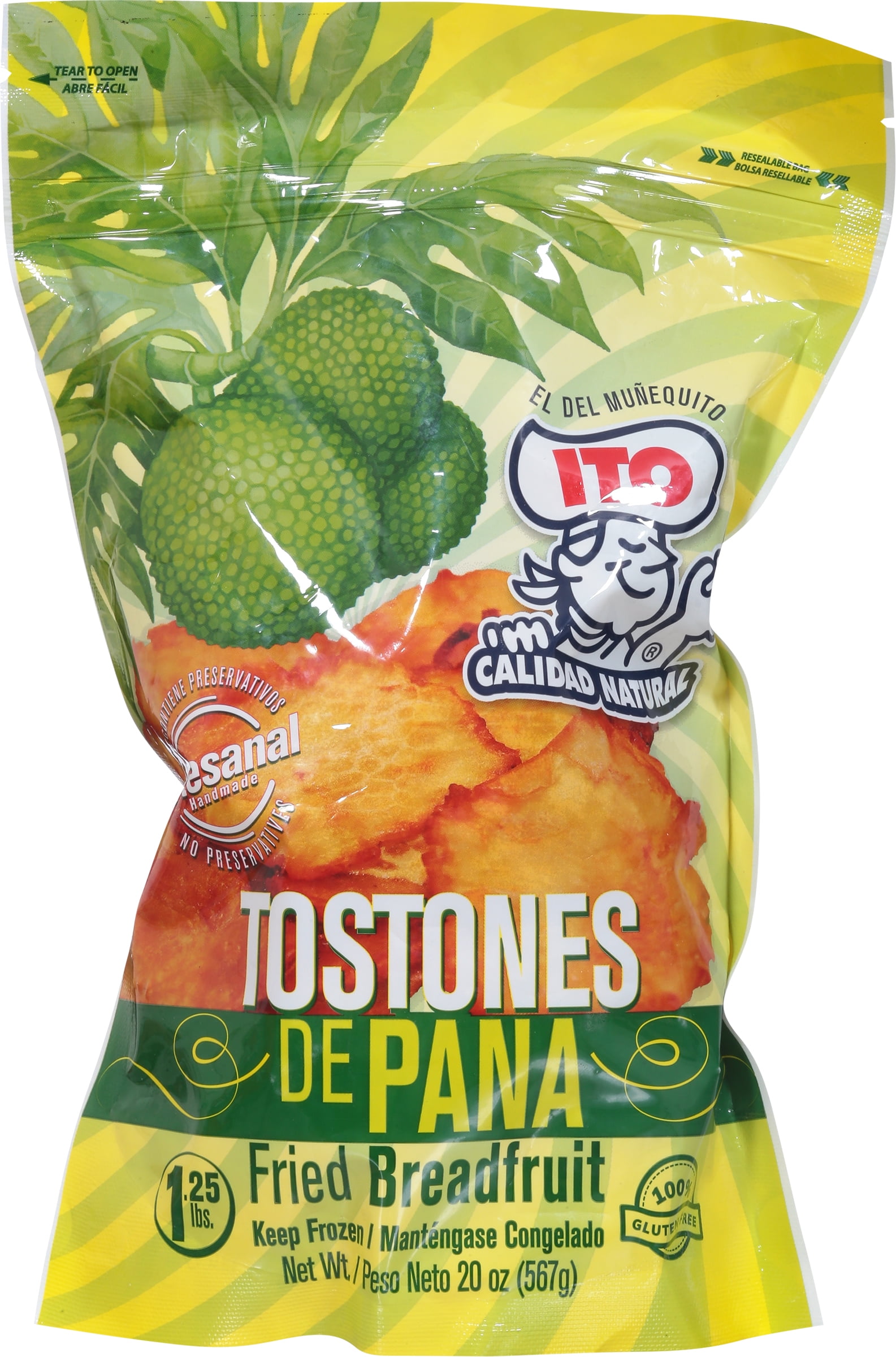 Ito Foods Tostones De Pana Artesanales Fried Breadfuit 20oz Single Bag Packaged Frozen