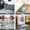 thumbnail image 6 of Marble Kitchen Rugs Abstract Blue Jade Texture Gold Ombre Modern Ink Art Decor Kitchen Floor Mat Cushioned Memory Foam Padded PVC Leather Heavy Duty Comfort Standing Runner Rugs, 6 of 6