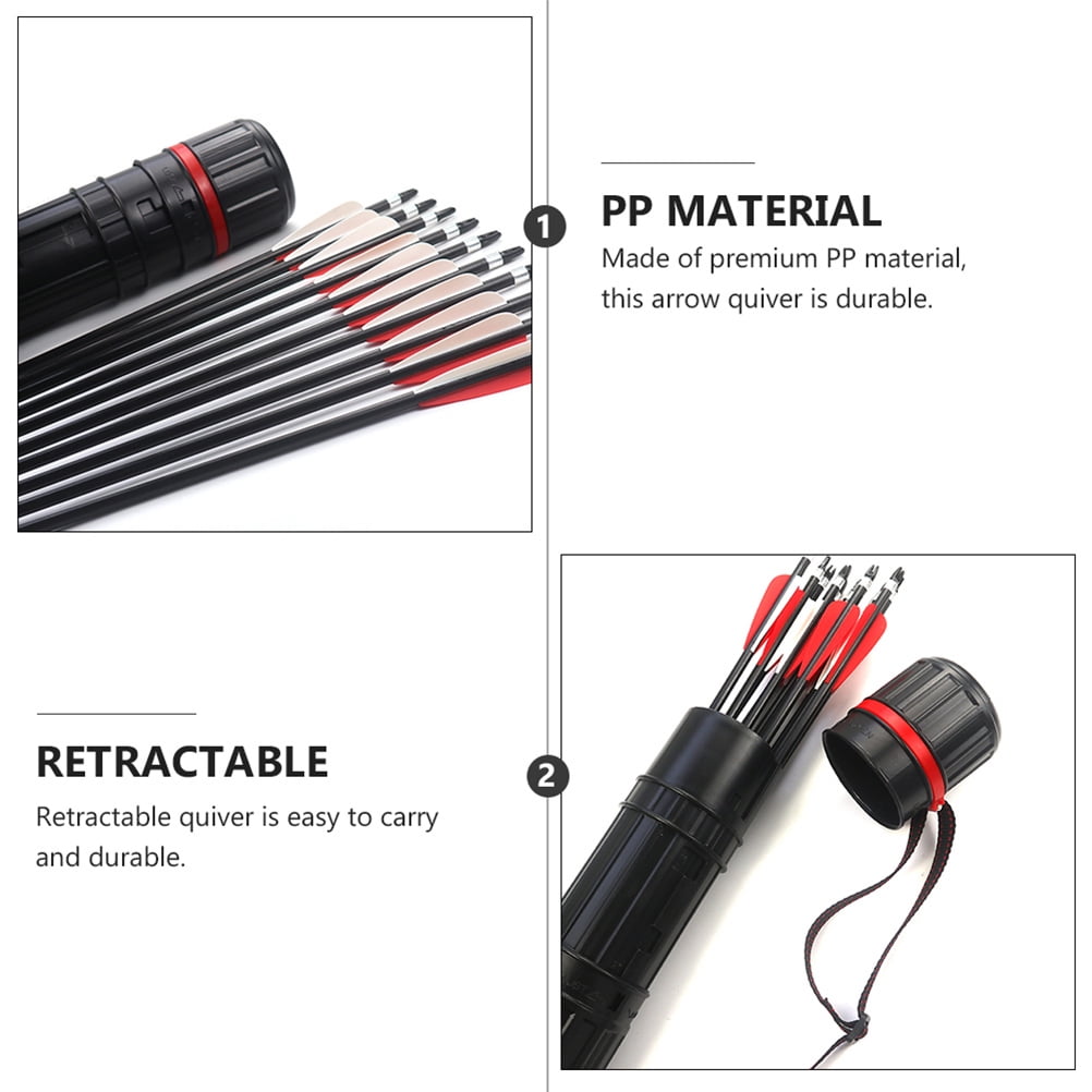 MOKKHNB 2Pcs Adjustable Telescopic Design Arrow Storage Tube for Hunting Accessories Black PP