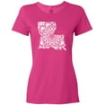thumbnail image 3 of Inktastic Louisiana Silhouette Mandala Women's T-Shirt, 3 of 5
