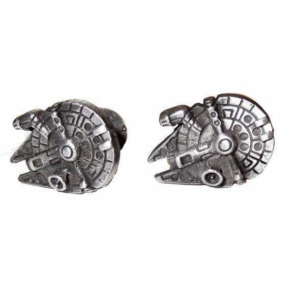 Star Wars 3-D Millennium Falcon Pewter Finish Cufflinks