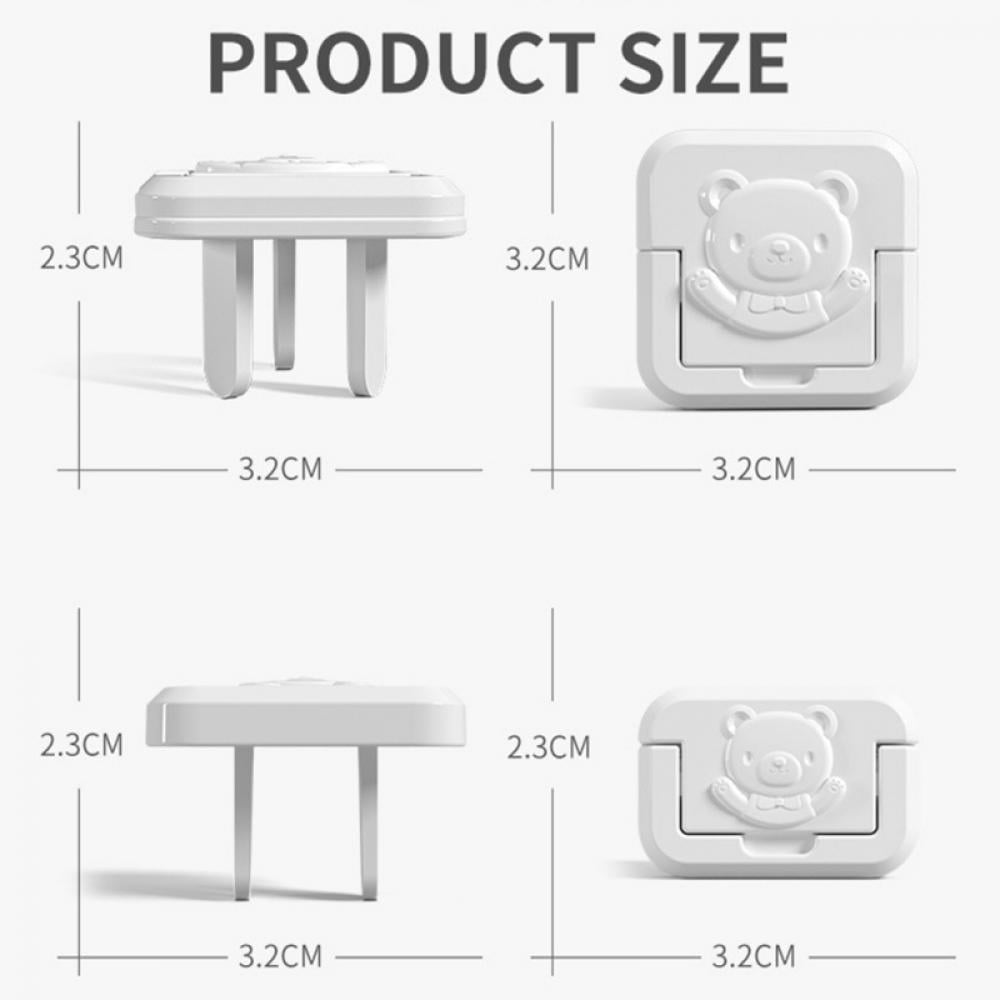 10pcs Outlet Plug Covers Child Proof Electrical Safety Caps for Unused Electrical Outlets, Guards Against Shocks,Plastic(3 Pole)