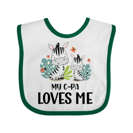 

Inktastic Zebra My G-pa Loves Me Boys or Girls Baby Bib