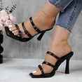 thumbnail image 2 of COM STAR Women’s High Heel Sandals Strappy Square Toe Stiletto Heels Open Toe Dress Shoes Adjustable Buckle Heels for Party Wedding Evenin, 2 of 9
