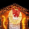 thumbnail image 5 of Costway 48 Inch Pre-Lit Christmas Wreath with 200 LED Lights Red Bow Hanging Hooks, 5 of 10