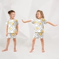thumbnail image 5 of Poached Eggs Pattern Summer Pajama Set Soft Cotton Short Sleeve Sleepwear 2PCS Pajama Sets Breathable Lounge Set Size 10Y, 5 of 7