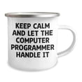 thumbnail image 2 of Amangny Computer Programmer Gifts from Men for Friends and Coworkers - Keep Calm And Let The Computer Programmer Handle It Christmas Camping Mug, 2 of 4