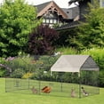 thumbnail image 2 of PawHut Outdoor Metal Kennel Enclosure for Small Animals, Beige, 2 of 10