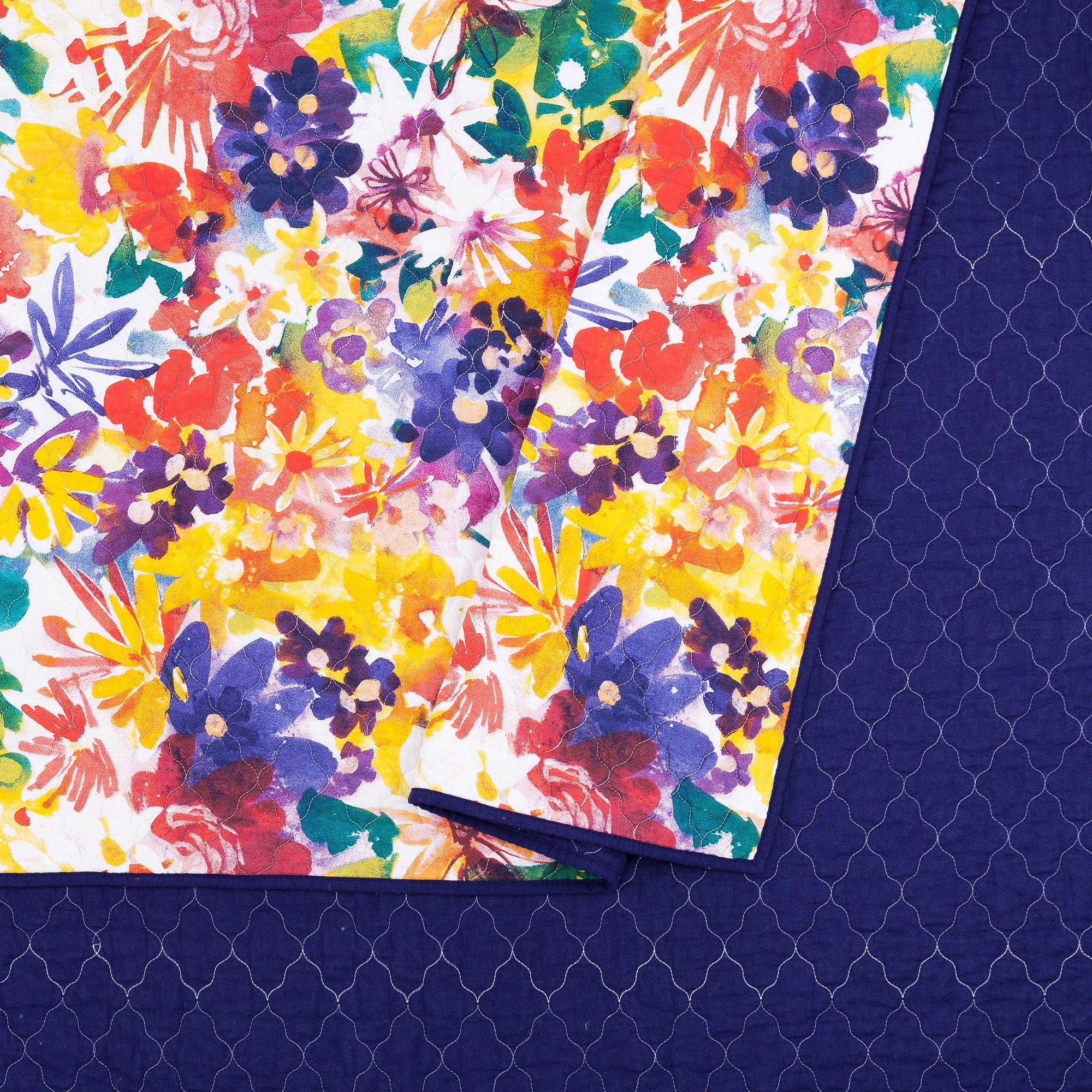 Makers Collective Garden in Bloom Purple 3-Piece Quilt Set, King