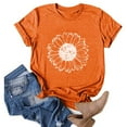 thumbnail image 2 of Outfmvch t shirts for women Casual Printing Short Sleeves Loose T-Shirt womens tops shirts for women Orange, 2 of 5