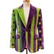 thumbnail image 3 of Chaqueta de Vestido de Ceremonia de Impresión de Corduro Largo para Hombre con Bolsillos, Blazer de Partido Delantero de Botón para Invierno Primavera, 3 of 4