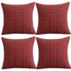 thumbnail image 1 of Juego de 4 fundas de cojín navideñas, fundas de almohada, fundas de almohada a cuadros de 45 x 45 cm, decoración navideña para el dormitorio, sofá del coche, cuadros pequeños rojos, 1 of 4