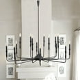 thumbnail image 4 of Aiwen 16-Light Sputnik Chandelier Retro Pendant Light Matte Black Contemporary Hanging Light Fixture, 4 of 8