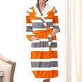 thumbnail image 2 of Bcresic Clearance Women's Flannel Hooded Pajamas Plus Size Plush Fleece Nightgowns Long Loungewear Soft Winter Warm Bathrobes Comfy Sherpa Robe with Pocket Saving,A01-Orange,3X-Large, 2 of 3