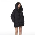thumbnail image 3 of Chaqueta de plumón ligera de invierno para mujer para exteriores 2024 nueva parka gruesa sólida con capucha 90 plumón de pato blanco abrigo informal holgado cálido, 3 of 4