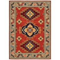 Oriental Weavers Lilihan Area Rug 5504P Traditional Red Bulbs Vines 7' 10" x 10' 10" Rectangle