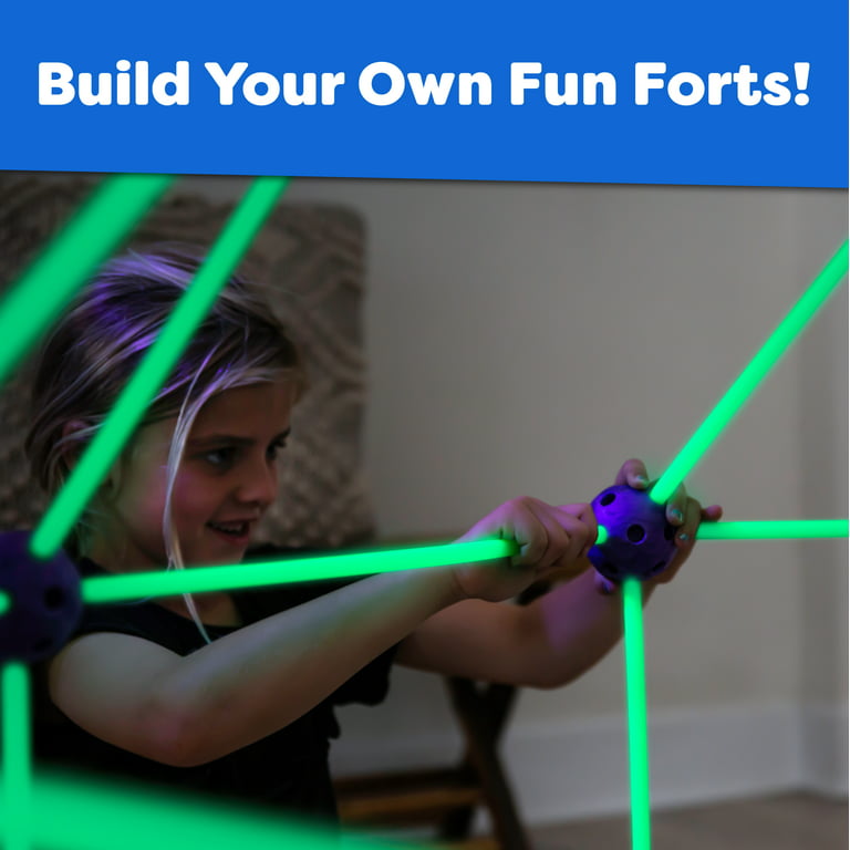 Fort Building Kit for Kids 160 Pieces Glow in the Dark Air Forts Builder  Gift Co